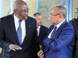 Le Président Ahmad Ahmad adresse ses condoléances à la famille du football ivoirien Le Président Ahmad Ahmad en compagnie du president Sidy Diallo