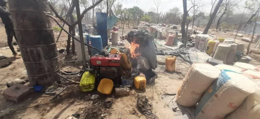 Un site d'orpaillage clandestin démantelé à Sorobango, 10 personnes interpellées Un site d'orpaillage clandestin démantelé
