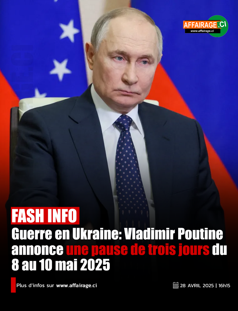 Guerre en Ukraine : Vladimir Poutine annonce une pause de trois jours Guerre en Ukraine : Vladimir Poutine annonce une pause de trois jours