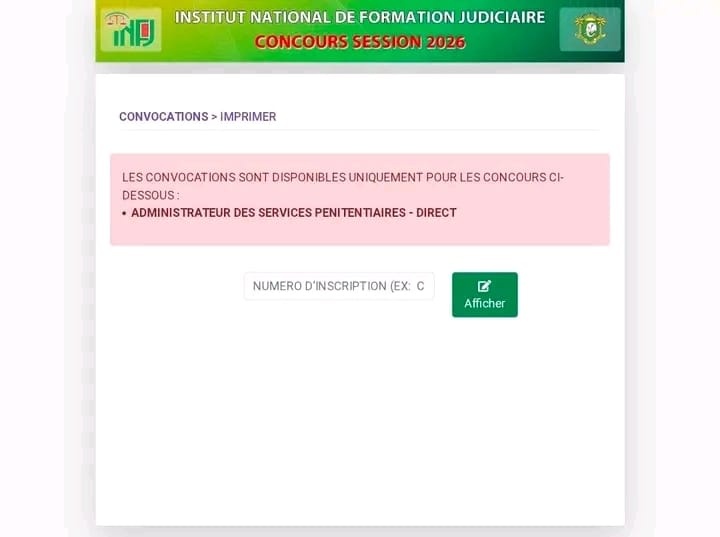 INFJ 2026 : les convocations du concours d’administrateur des services pénitentiaires disponibles